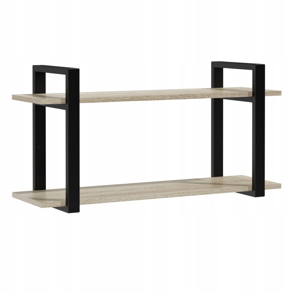 Regał wiszący loft 90 cm – dwa poziomy