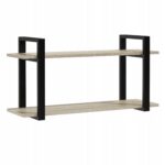Regał wiszący loft 90 cm – dwa poziomy