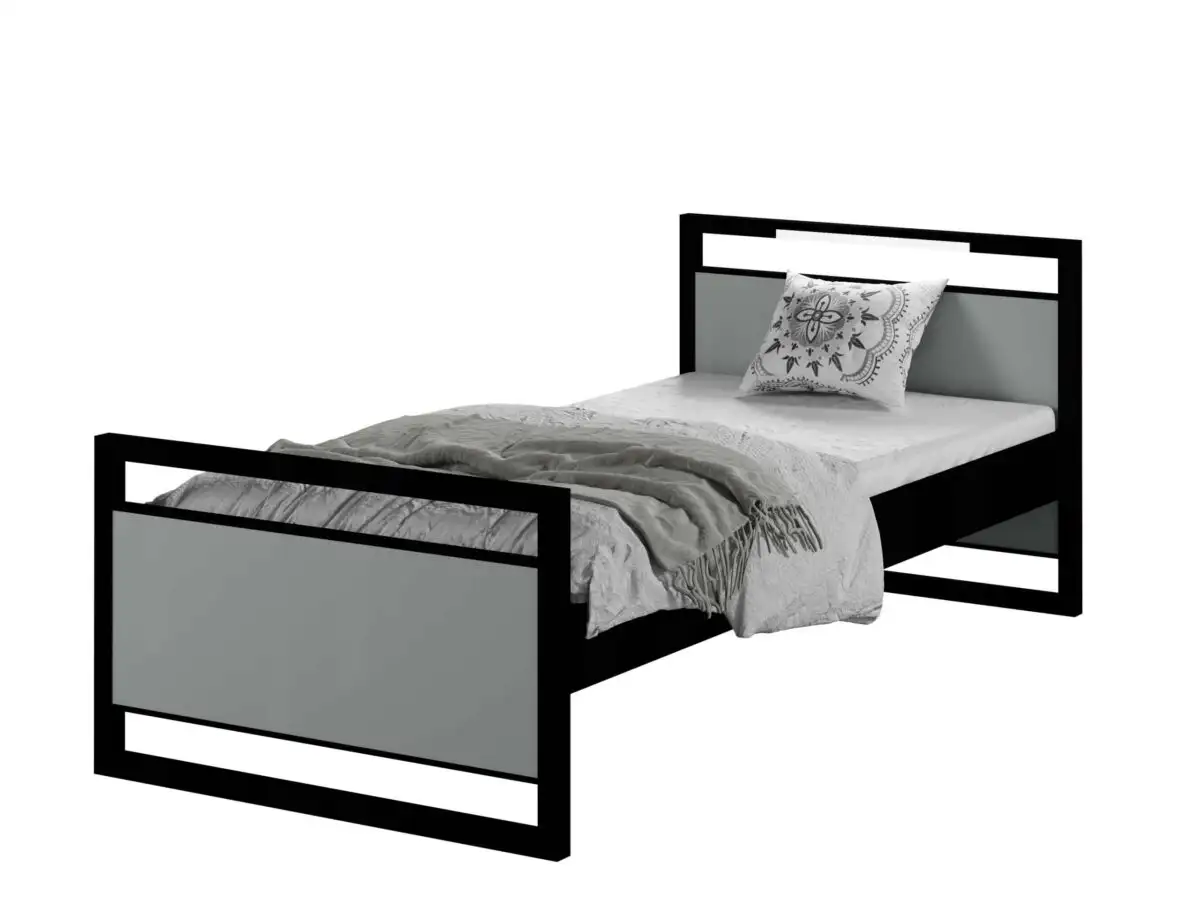 Łóżko pojedyncze metalowe loft 90×200 z LED
