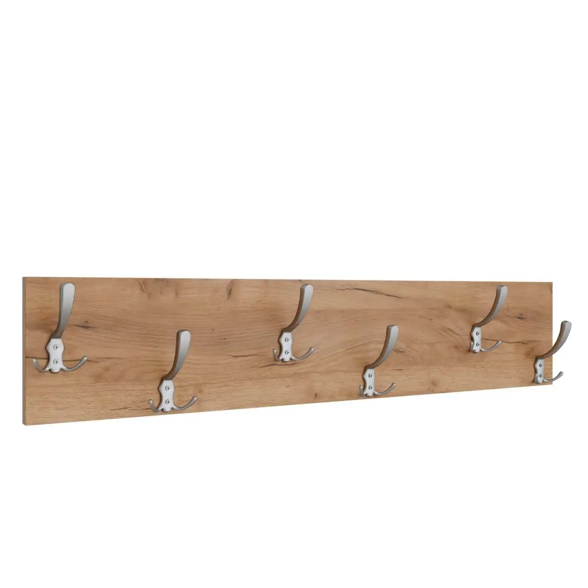 Wieszak ścienny 100 cm z 12 metalowymi uchwytami