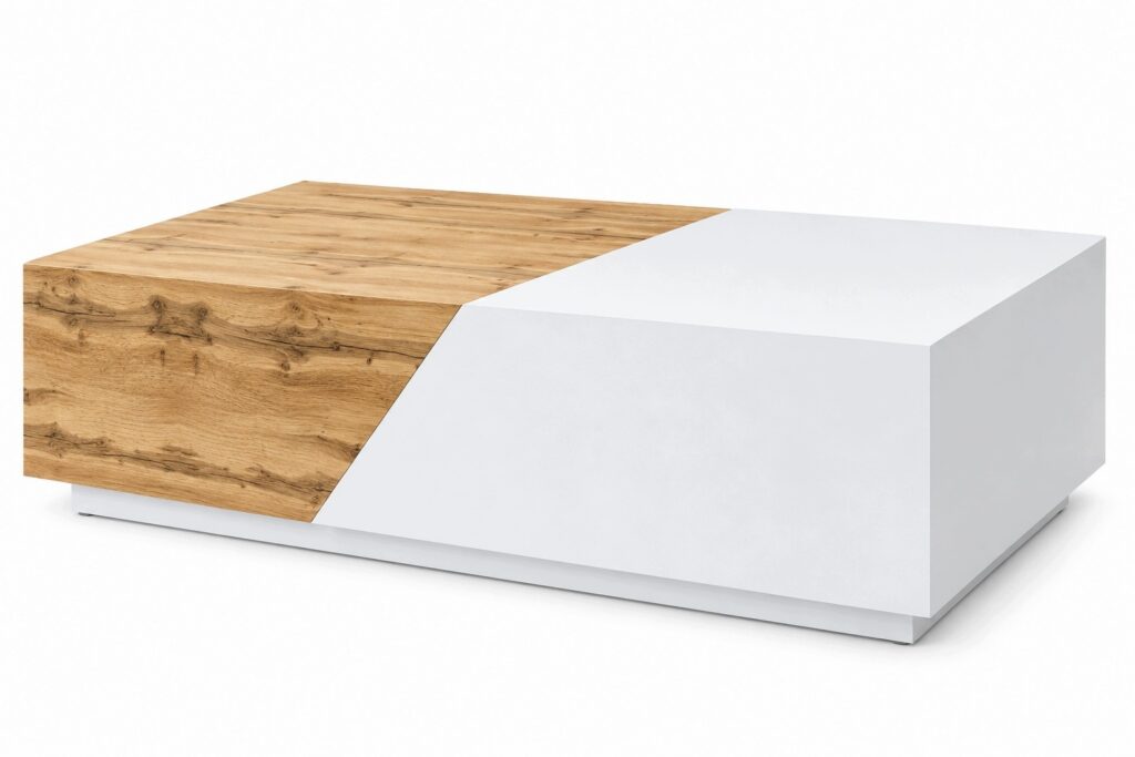 Stolik kawowy rozsuwany z pojemnikiem 124 cm
