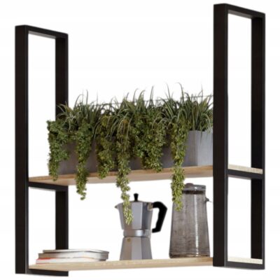 Półka sufitowa wisząca loft 90 cm – dwa poziomy