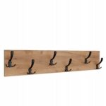 Wieszak ścienny 100 cm z 12 metalowymi uchwytami
