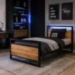 Łóżko młodzieżowe loft 90×200 z zagłówkiem