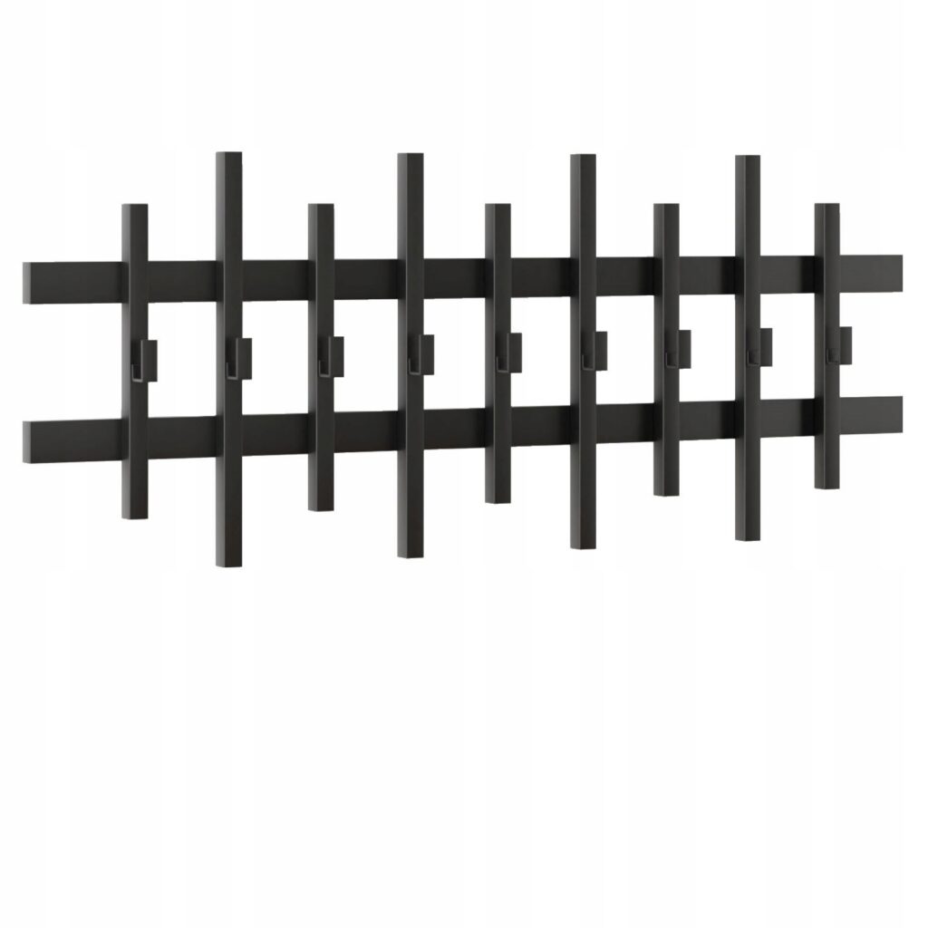 Wieszak ścienny spawany loft 100 cm z 9 hakami