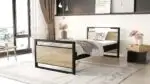 Łóżko pojedyncze metalowe loft 90×200 z LED