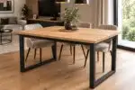 Stół rozkładany loft 140–200×80 cm – Dąb Craft