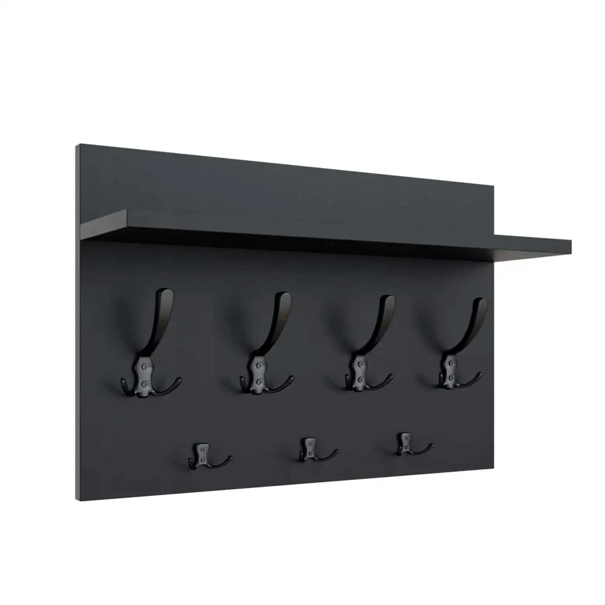 Wieszak ścienny 50 cm z 7 metalowymi uchwytami