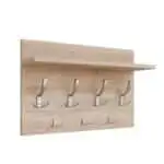 Wieszak ścienny 50 cm z 7 metalowymi uchwytami