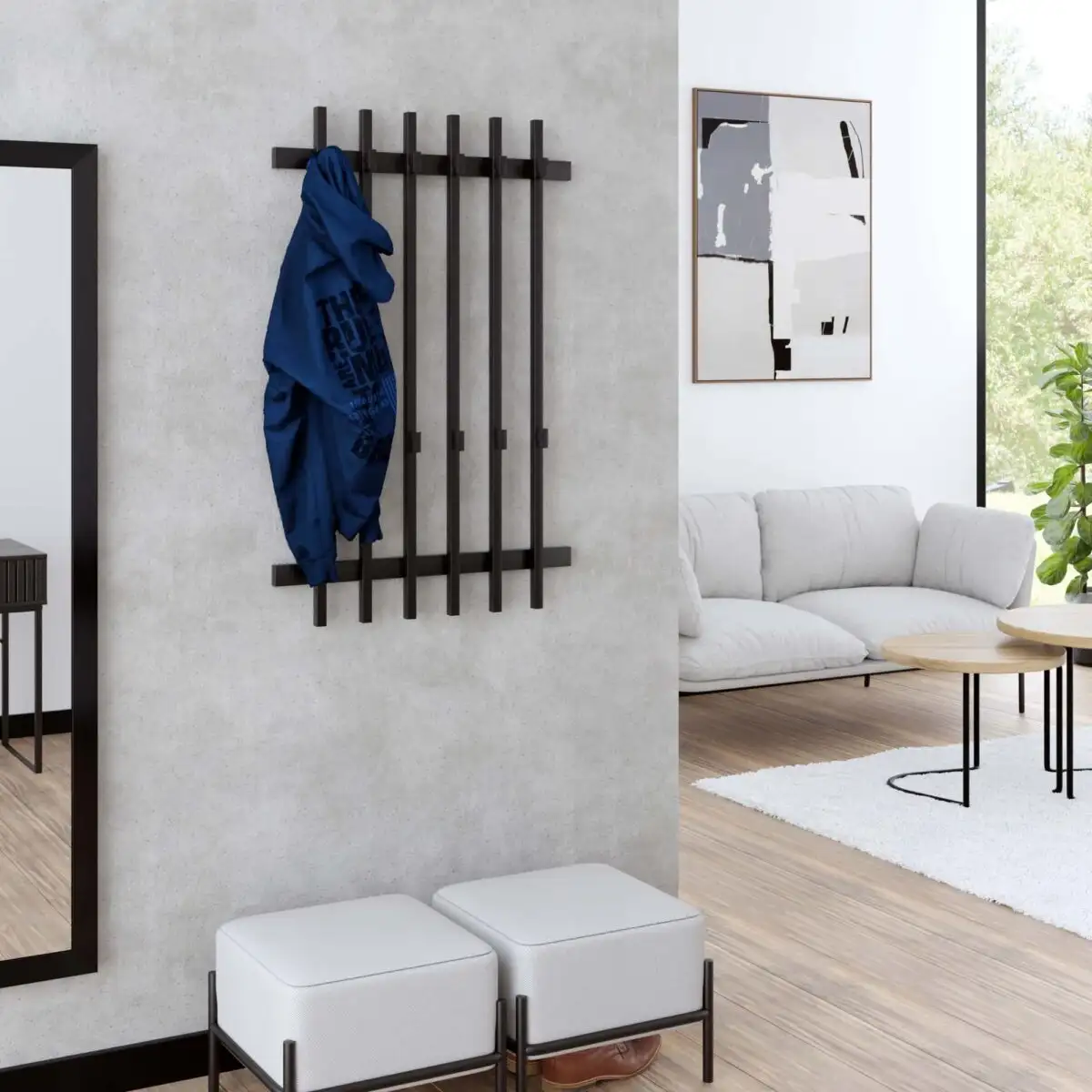 Wieszak metalowy loft 40×100 cm