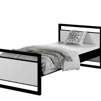 Łóżko pojedyncze metalowe loft 90×200 z LED