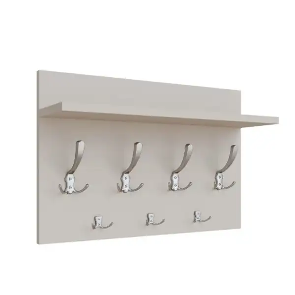 Wieszak ścienny 50 cm z 7 metalowymi uchwytami