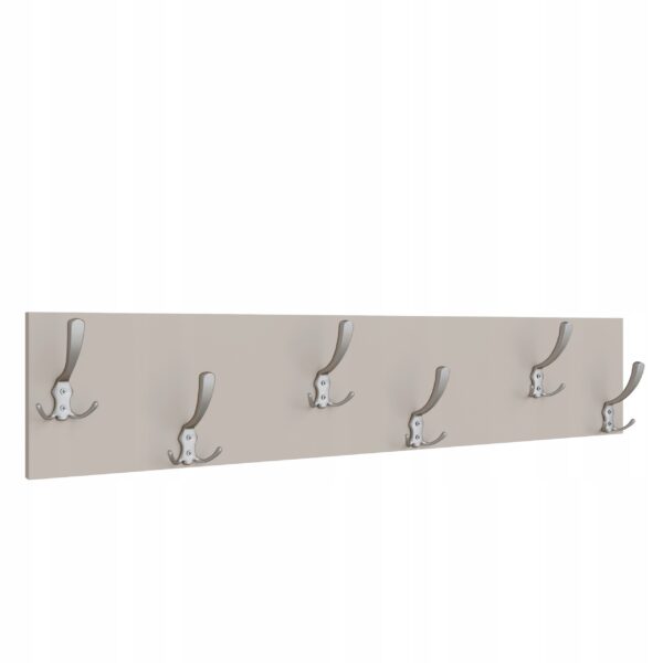Wieszak ścienny 100 cm z 12 metalowymi uchwytami
