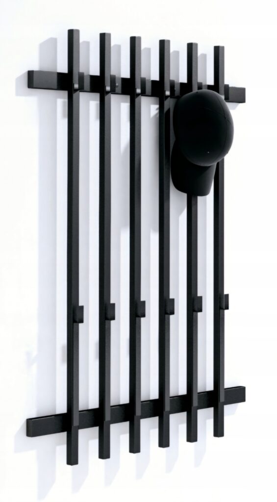Wieszak metalowy 65 cm z 12 uchwytami
