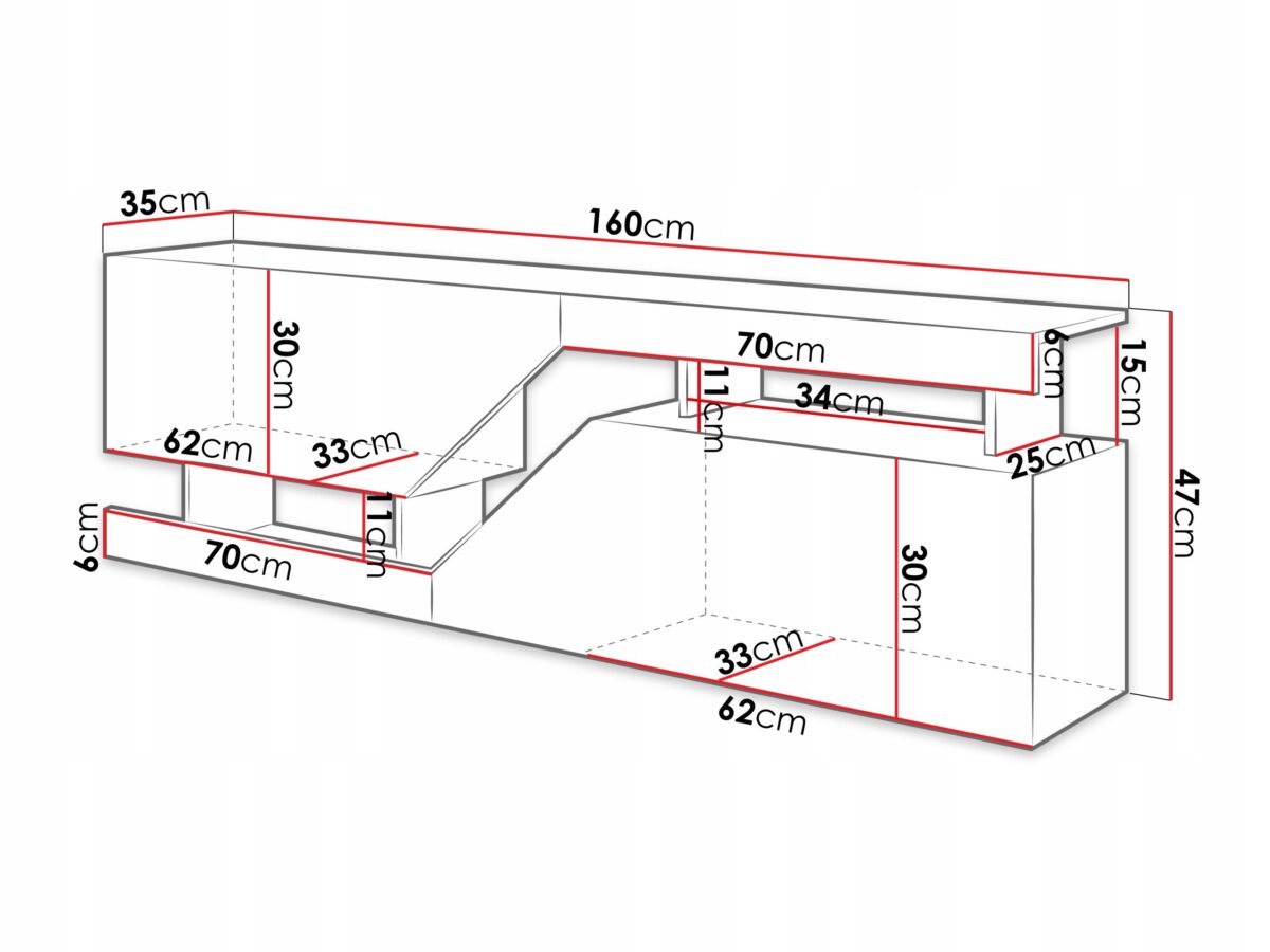 Szafka RTV loft 160 cm